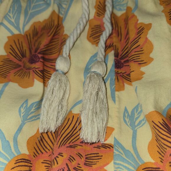 Pact Womens XL Organic Cotton Floral Shorts Yellow Boho Eco-Friendly Beach Comfy - Picture 6 of 15